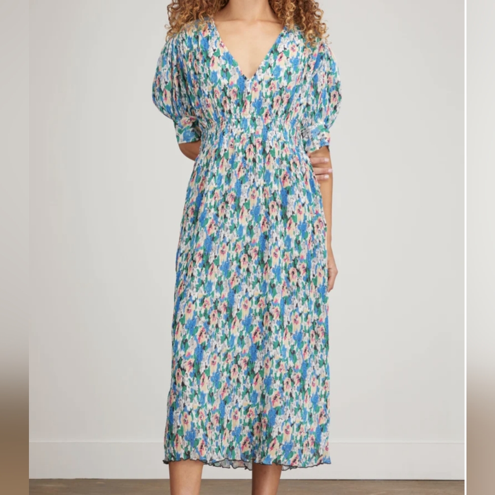 NWT Ganni Pleated Georgette Dress